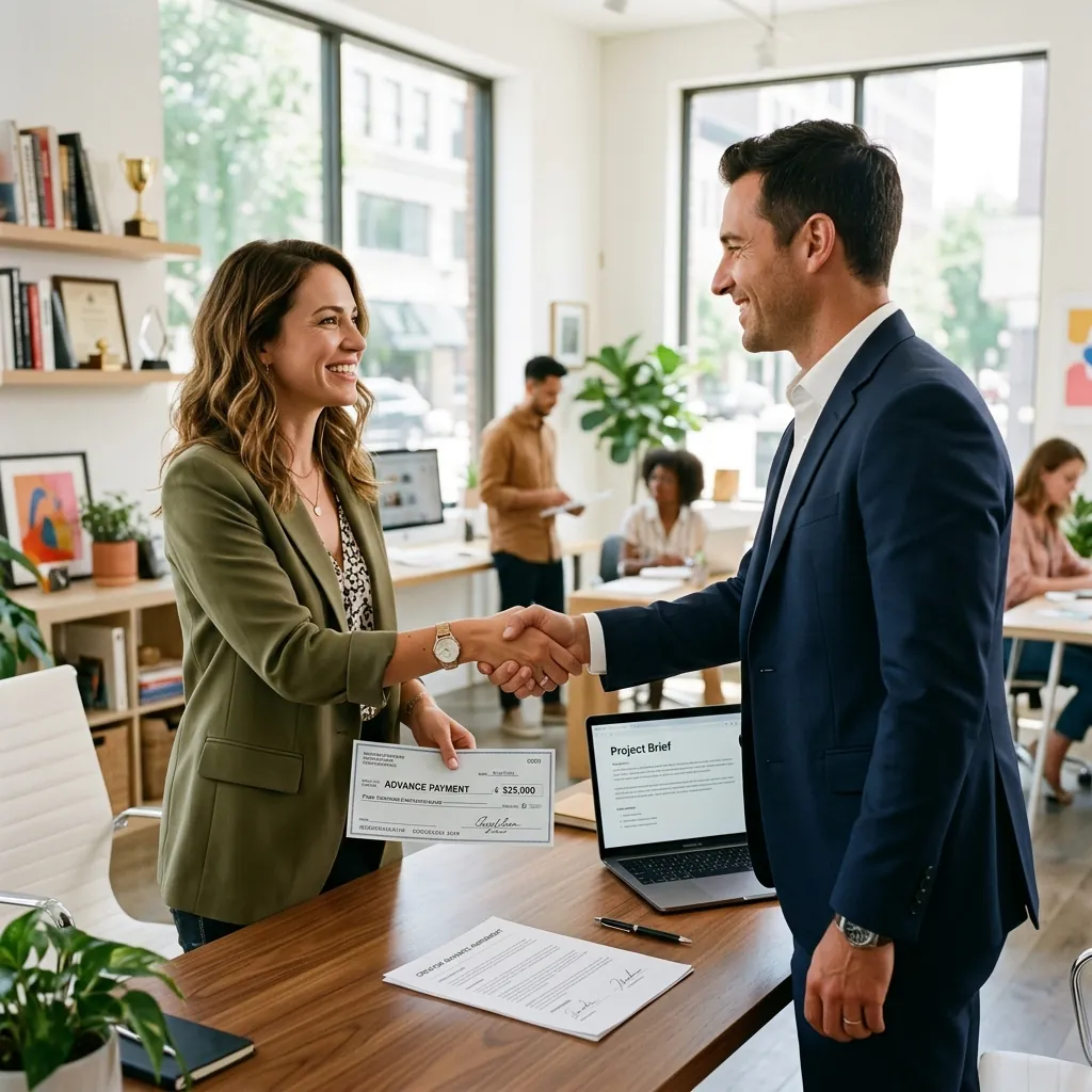 Creator receiving financial advance Creator receiving financial advance