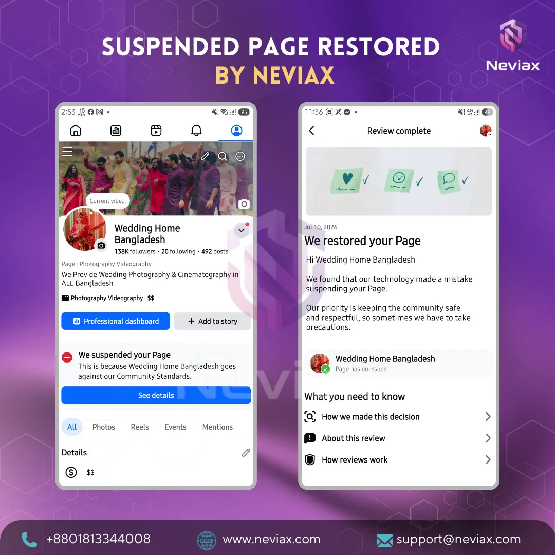 Suspended Facebook Page & Rights Manager Recovery
